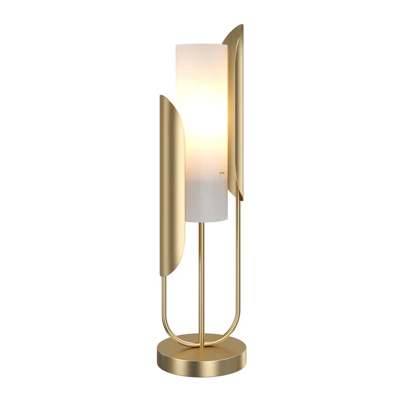 CIPRESSO - Lampe de salon acier laiton et verre opaque