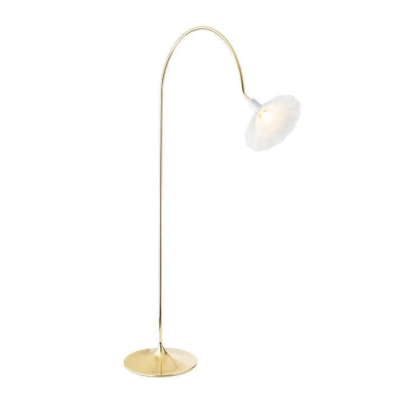 PETALII - Lampadaire en acier peint et laiton poli, style Art déco