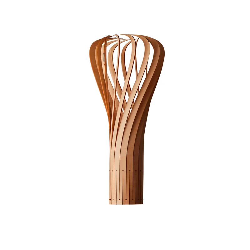 Puntakapanel - Lampe à poser en bouleau FSC et lin, style contemporain