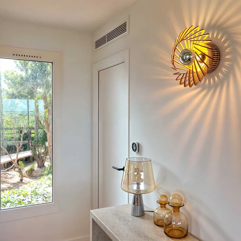 Pianumayo - Applique murale en bouleau FSC et lin, style contemporain