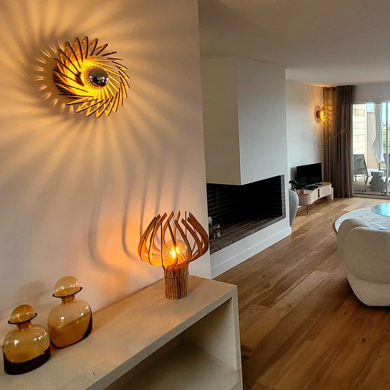 Pianumayo - Applique murale en bouleau FSC et lin, style contemporain
