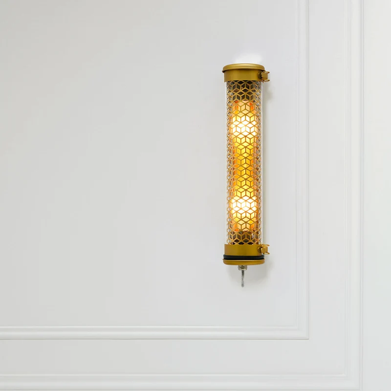 VENDOME MINI - Applique murale étanche IP68 en acier, verre et laiton, style Art déco