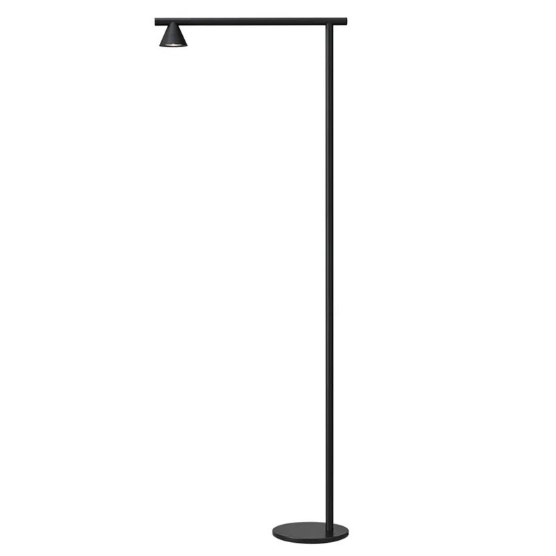 PROBE - Lampadaire LED contemporain en aluminium noir, hauteur 121 cm