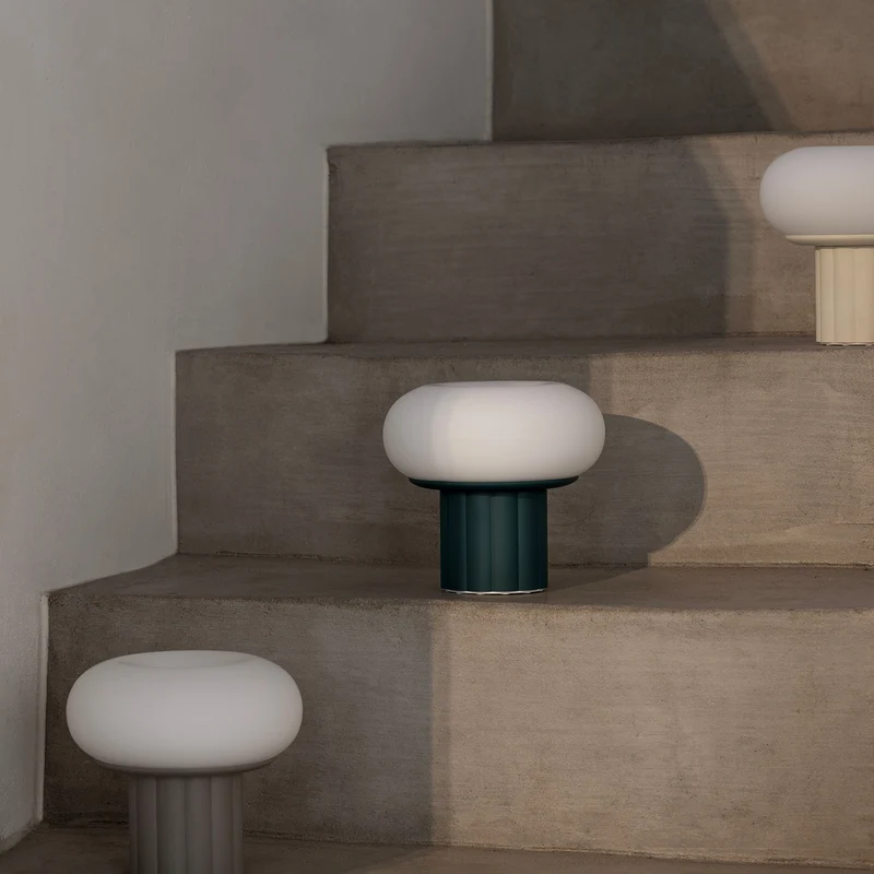 MOZZI - Lampe à poser LED portable IP44 en aluminium, Ø 19 cm