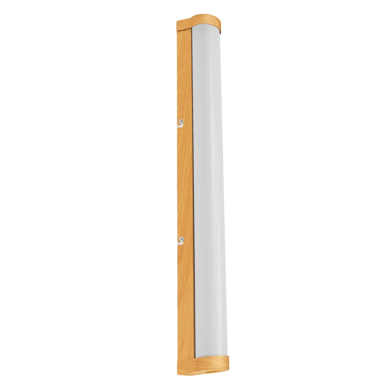 LEDVANCE ORBIS Tube specchio da bagno/applique in vetro satinato 12W 60 cm con decoro legno