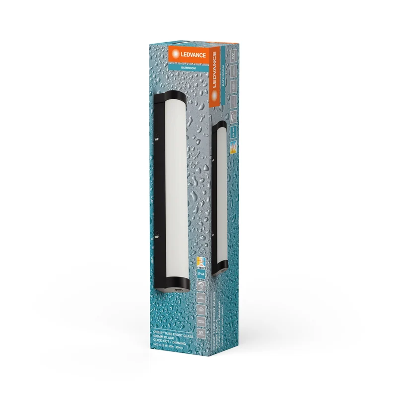 LEDVANCE ORBIS Tube specchio da bagno/applique in vetro satinato 9 W 40 cm nero