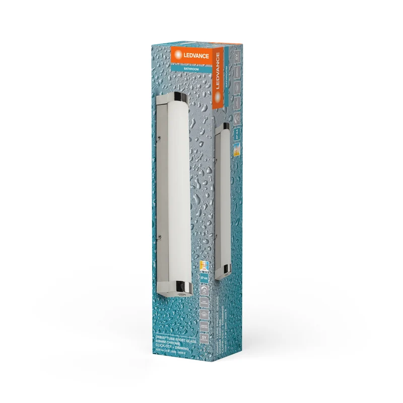 Lampada da parete/specchio da bagno LEDVANCE ORBIS Tube in vetro satinato 9W 40 cm dimmerabile cromata