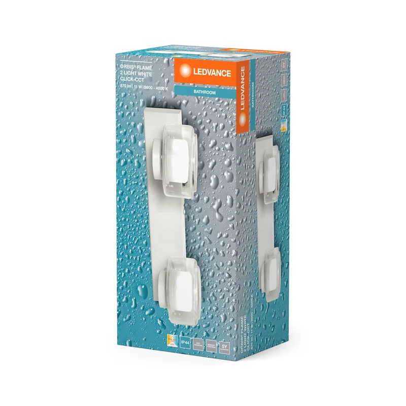 Lampada da parete per bagno LEDVANCE ORBIS Flame 11W Click CCT IP44 bianco