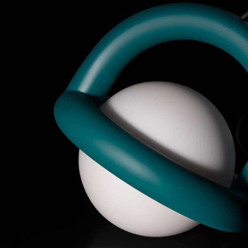 BALLOON - Lampe à poser LED contemporaine en aluminium et verre, Ø 17,7 cm