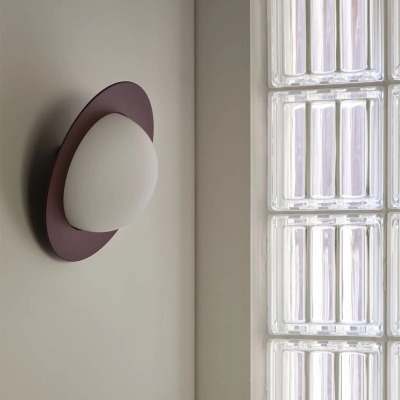 ALLEY - Applique murale LED contemporaine en aluminium et verre, Ø 24 cm