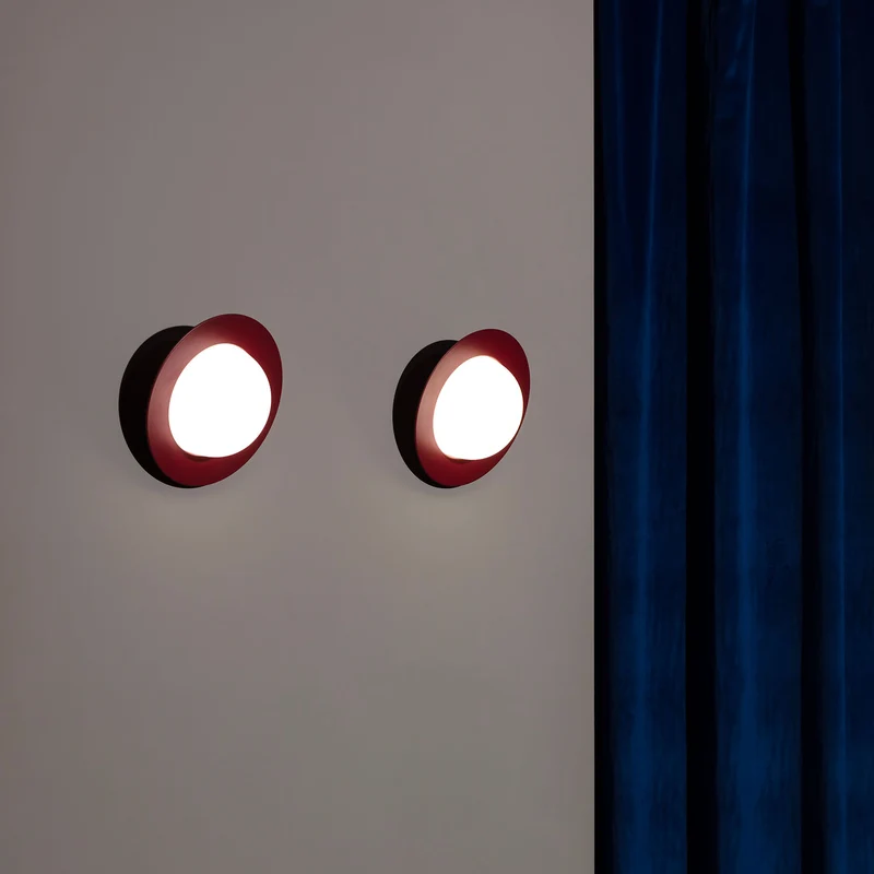ALLEY - Applique murale LED contemporaine en aluminium et verre, Ø 24 cm