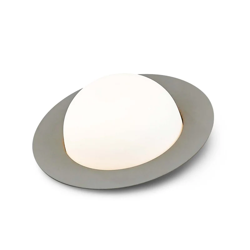 ALLEY - Lampe à poser LED inclinée en aluminium et verre, Ø 24 cm