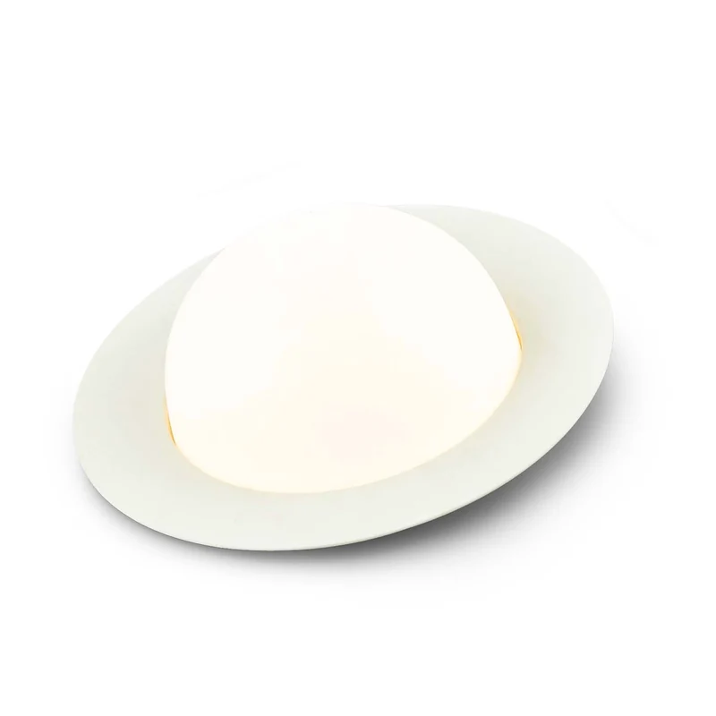 ALLEY - Lampe à poser LED inclinée en aluminium et verre, Ø 24 cm