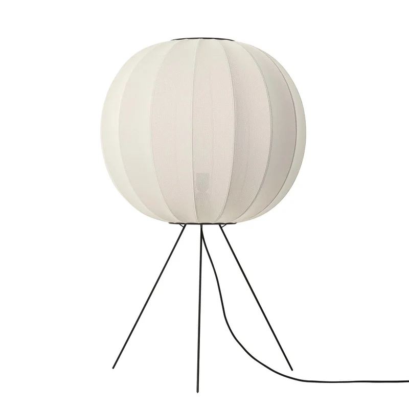 KNIT-WIT Round - Lampe à poser en polyester tricoté, style japandi