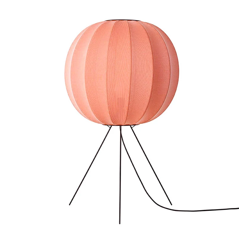 KNIT-WIT Round - Lampe à poser en polyester tricoté, style japandi