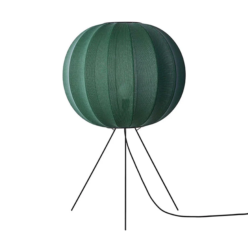 KNIT-WIT Round - Lampe à poser en polyester tricoté, style japandi