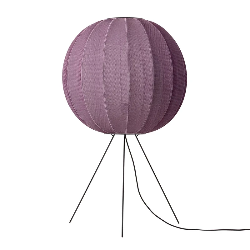 KNIT-WIT Round - Lampe à poser en polyester tricoté, style japandi