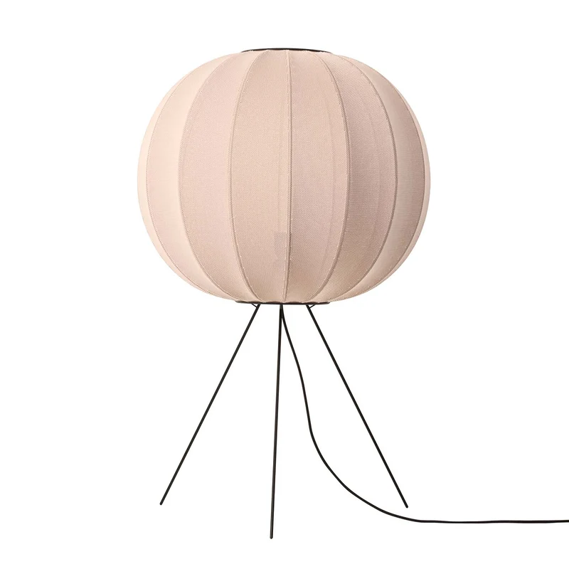 KNIT-WIT Round - Lampe à poser en polyester tricoté, style japandi