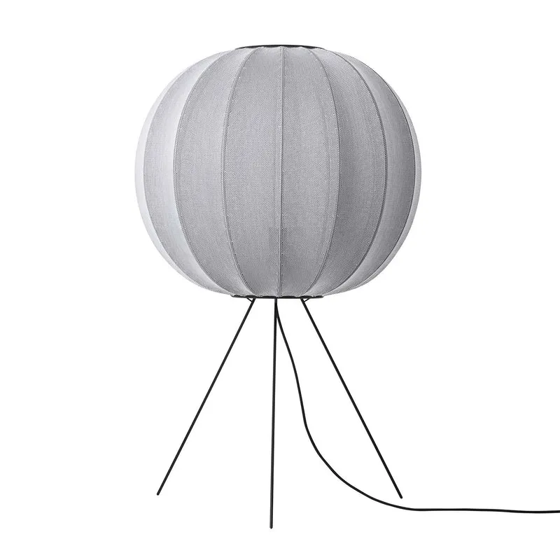 KNIT-WIT Round - Lampe à poser en polyester tricoté, style japandi