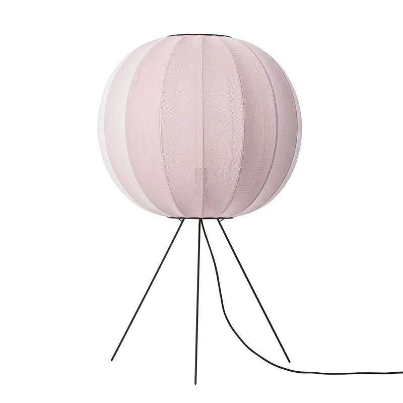 KNIT-WIT Round - Lampe à poser en polyester tricoté, style japandi