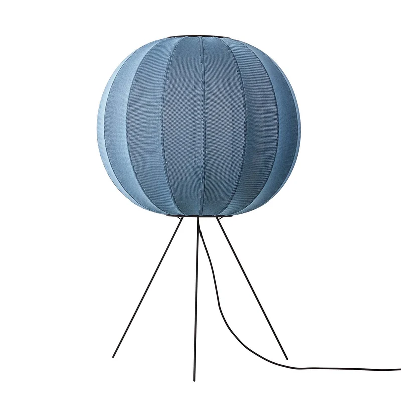 KNIT-WIT Round - Lampe à poser en polyester tricoté, style japandi