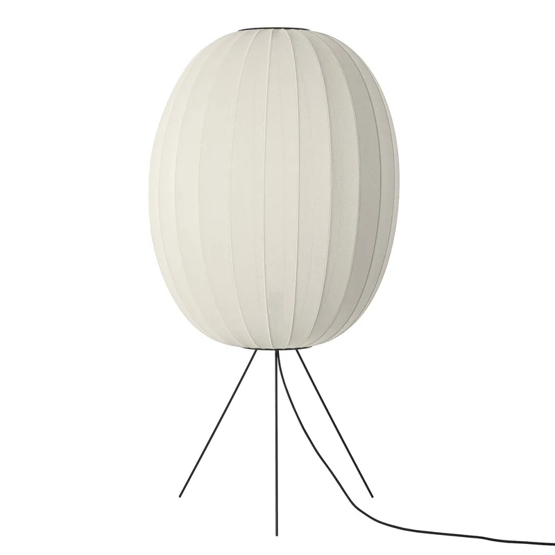 KNIT-WIT Round - Lampe à poser en polyester tricoté, style japandi