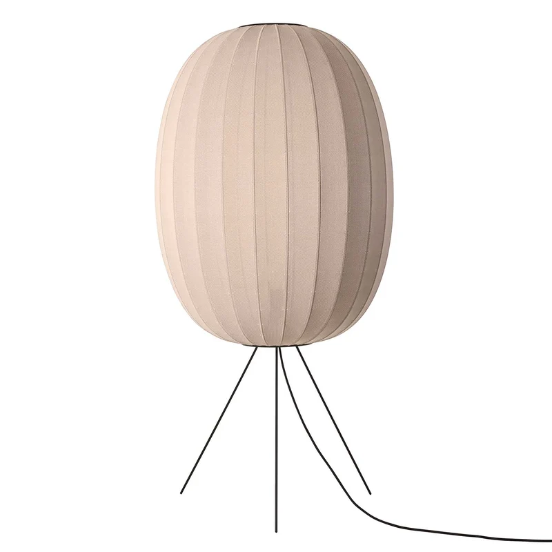 KNIT-WIT Round - Lampe à poser en polyester tricoté, style japandi