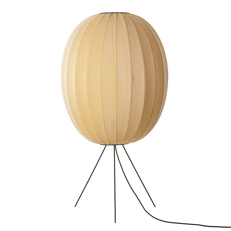 KNIT-WIT Round - Lampe à poser en polyester tricoté, style japandi