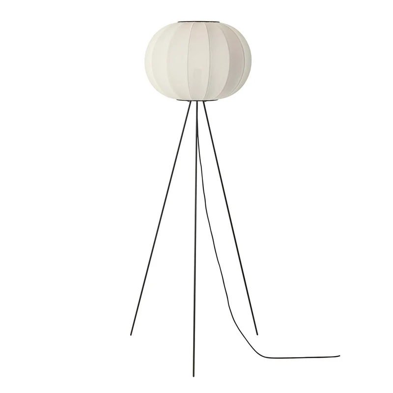 KNIT-WIT - Lampadaire en polyester tricoté, style japandi