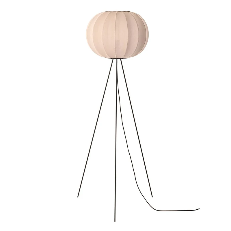 KNIT-WIT - Lampadaire en polyester tricoté, style japandi