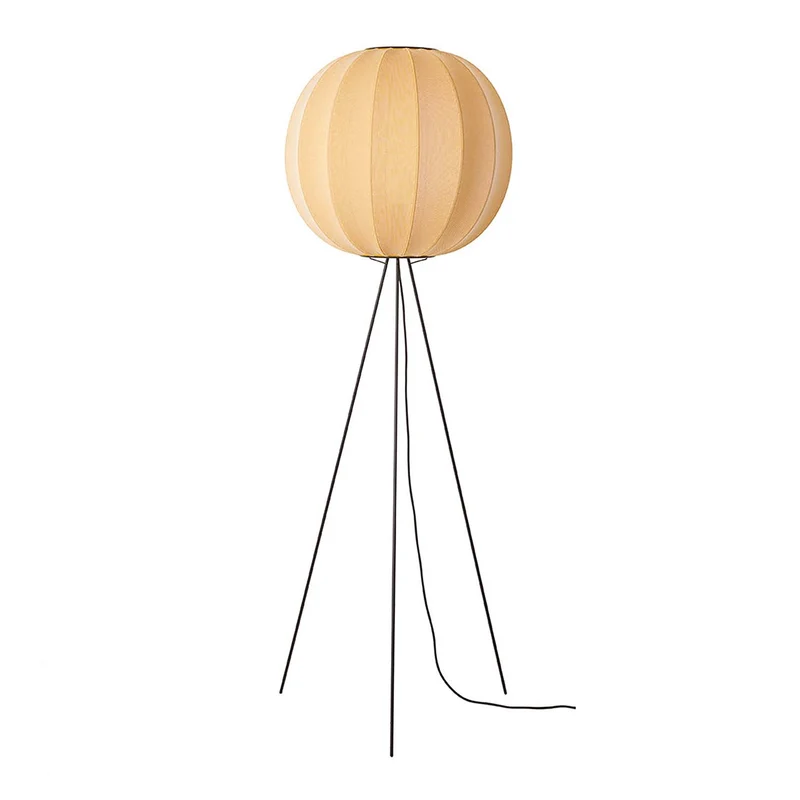 KNIT-WIT - Lampadaire en polyester tricoté, style japandi