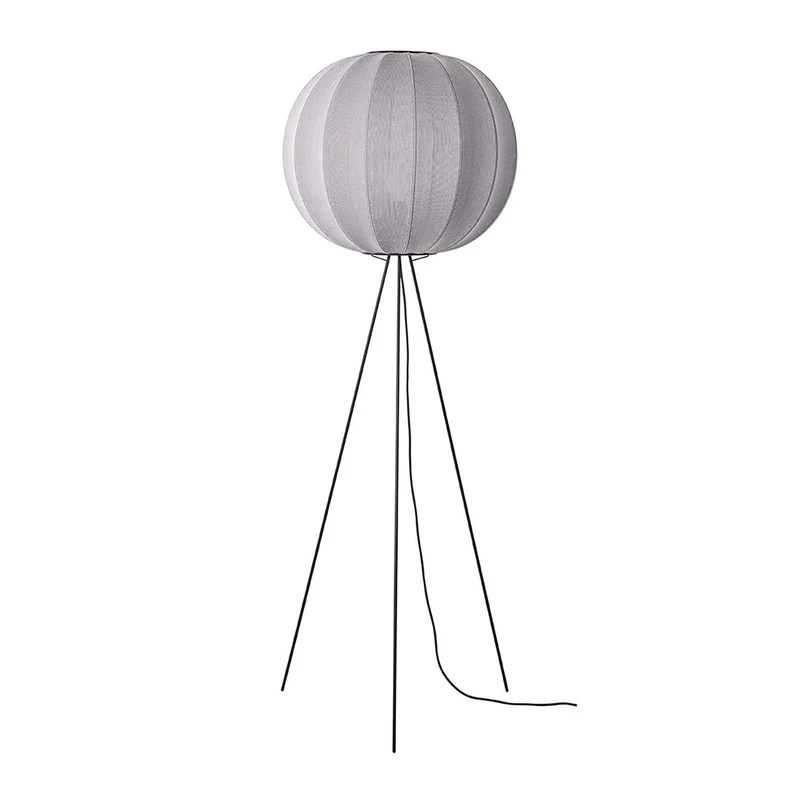 KNIT-WIT - Lampadaire en polyester tricoté, style japandi