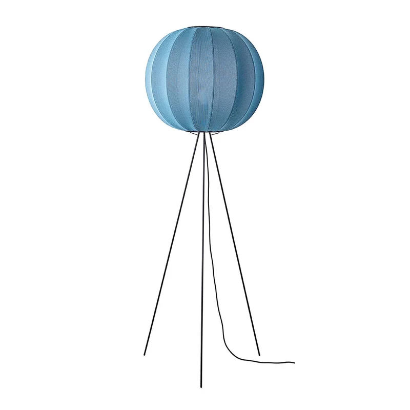 KNIT-WIT - Lampadaire en polyester tricoté, style japandi