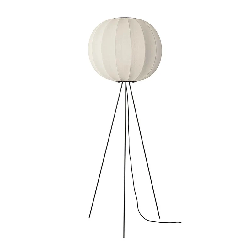 KNIT-WIT - Lampadaire en polyester tricoté, style japandi