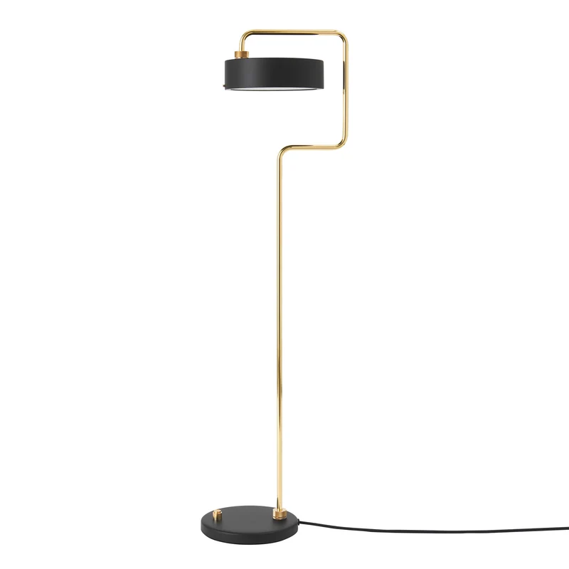 PETITE MACHINE - Lampadaire en laiton et acier, style Art déco