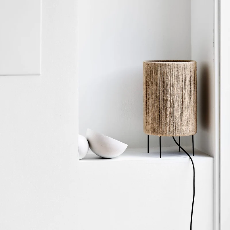 RO - Lampe à poser en fil de jute, style bohème