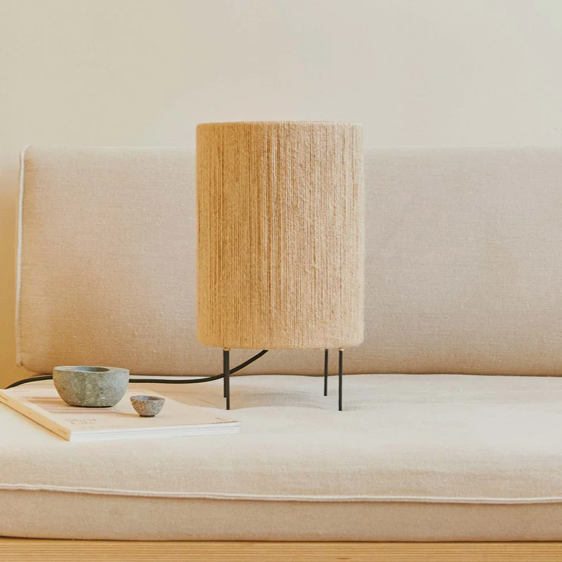 RO - Lampe à poser en fil de jute, style bohème