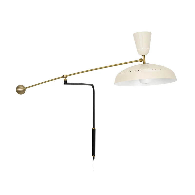 G1 - Applique murale en acier et laiton, style vintage