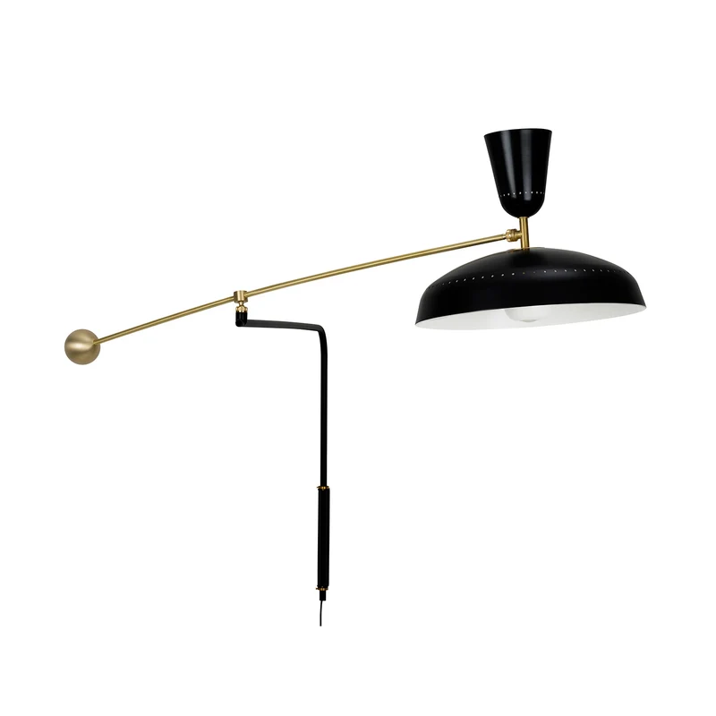 G1 - Applique murale en acier et laiton, style vintage