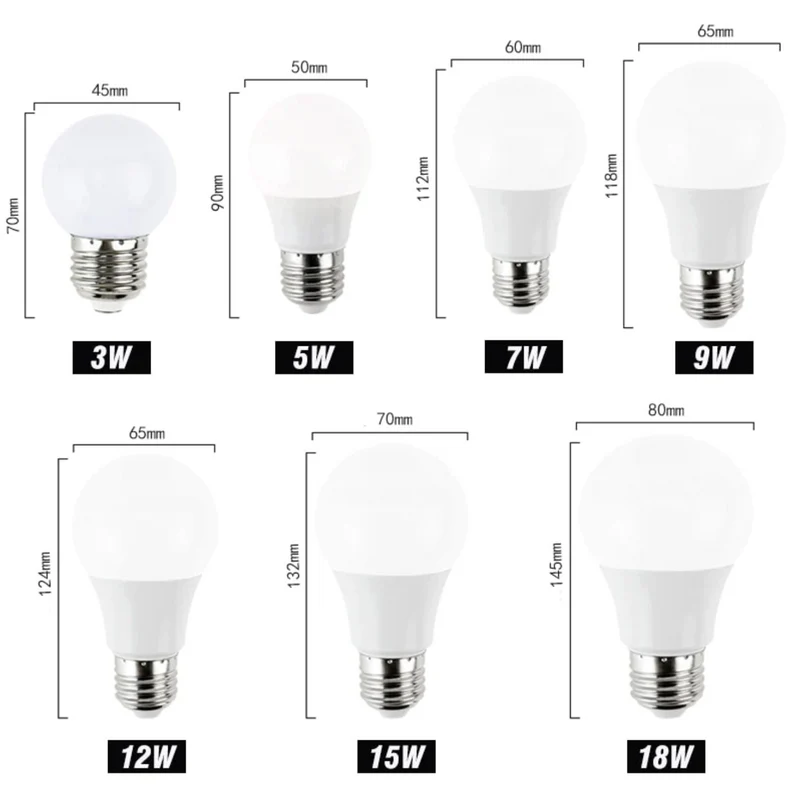 Ampoules E27 à Led (3 à 18W) Forme Globe
