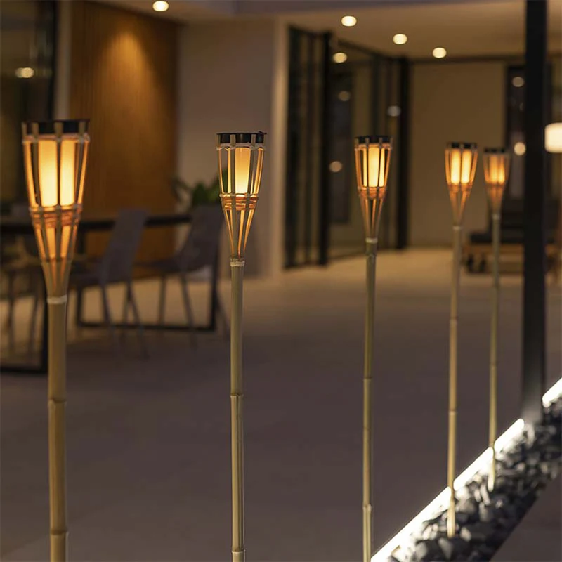 HIAMA picchetto solare da giardino con luce effetto fuoco (24 pezzi)