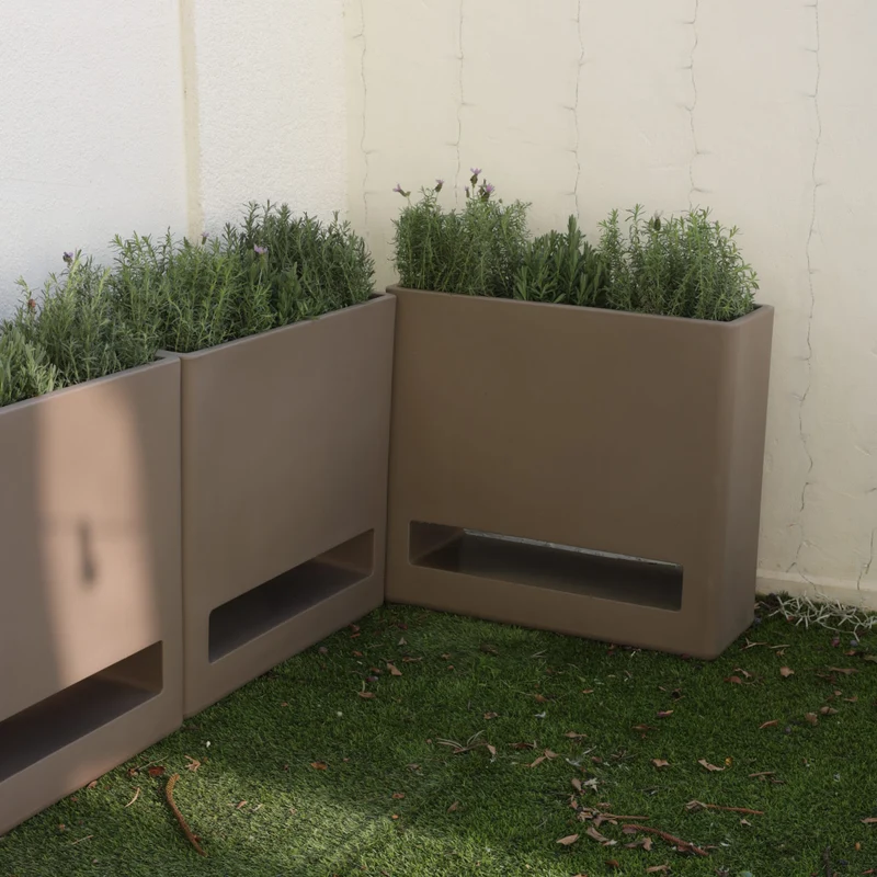 Vaso rettangolare su ruote BROMELIA 78