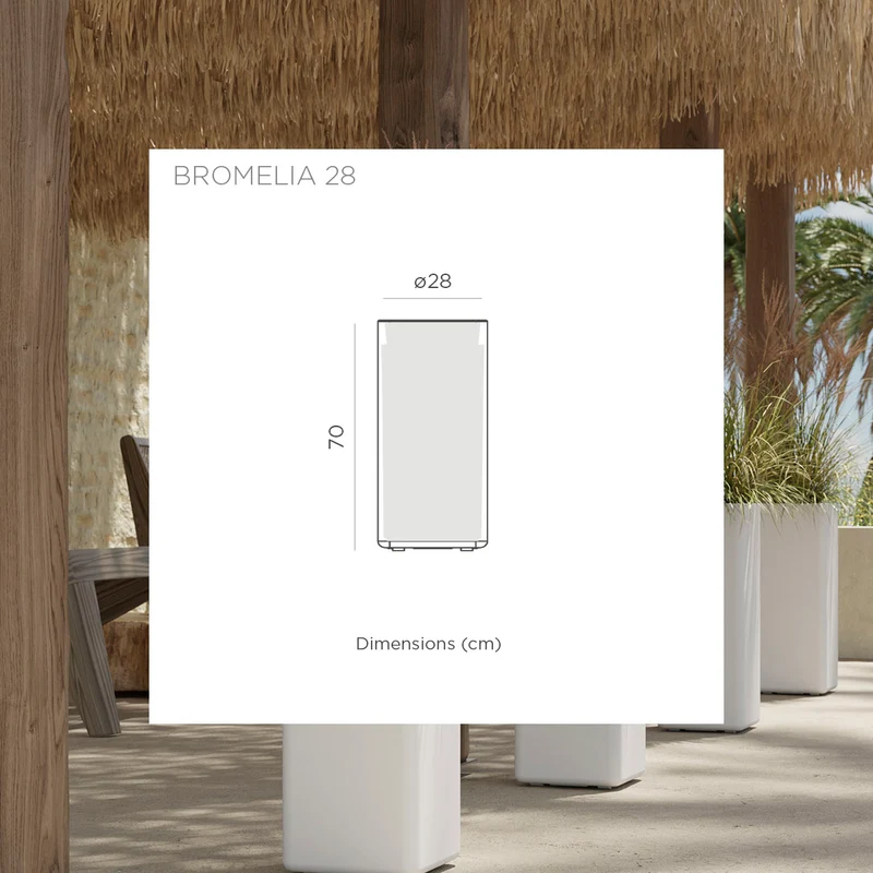 Vaso rettangolare su ruote BROMELIA 78