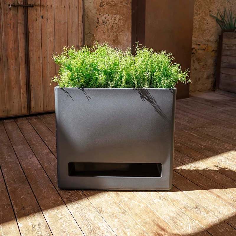 Vaso rettangolare su ruote BROMELIA 28