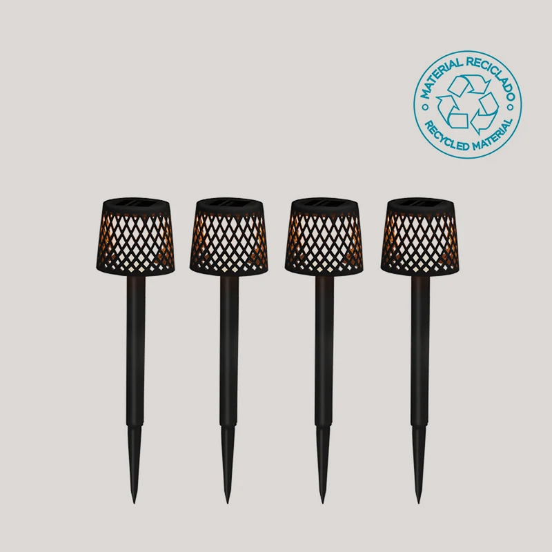 Gretita Puntale solare da giardino (4 pezzi) - Colore nero