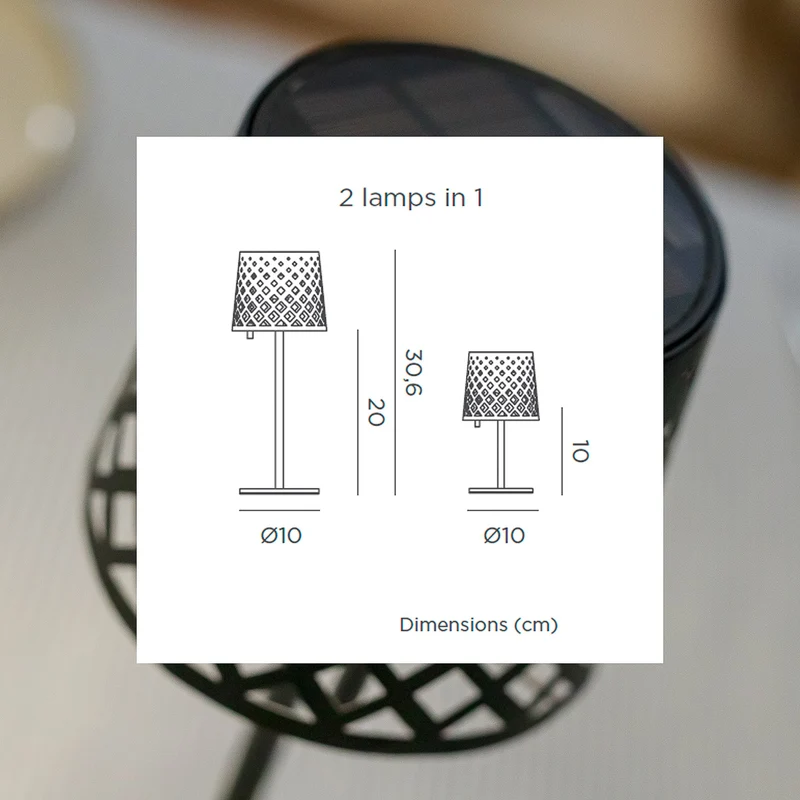 Lampada da tavolo a carica solare GRETITA