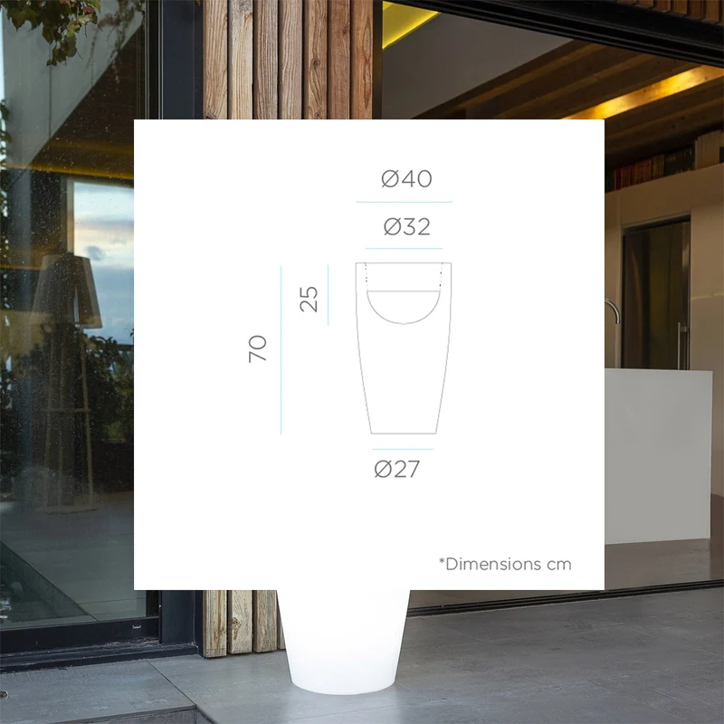 Vaso con luce Bambú 70