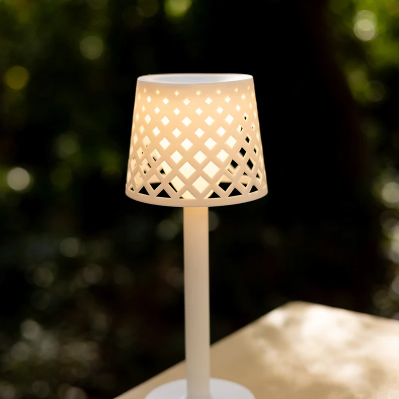 Lampada decorativa a batteria LAMPADA DA TAVOLO GRETITA BIANCO