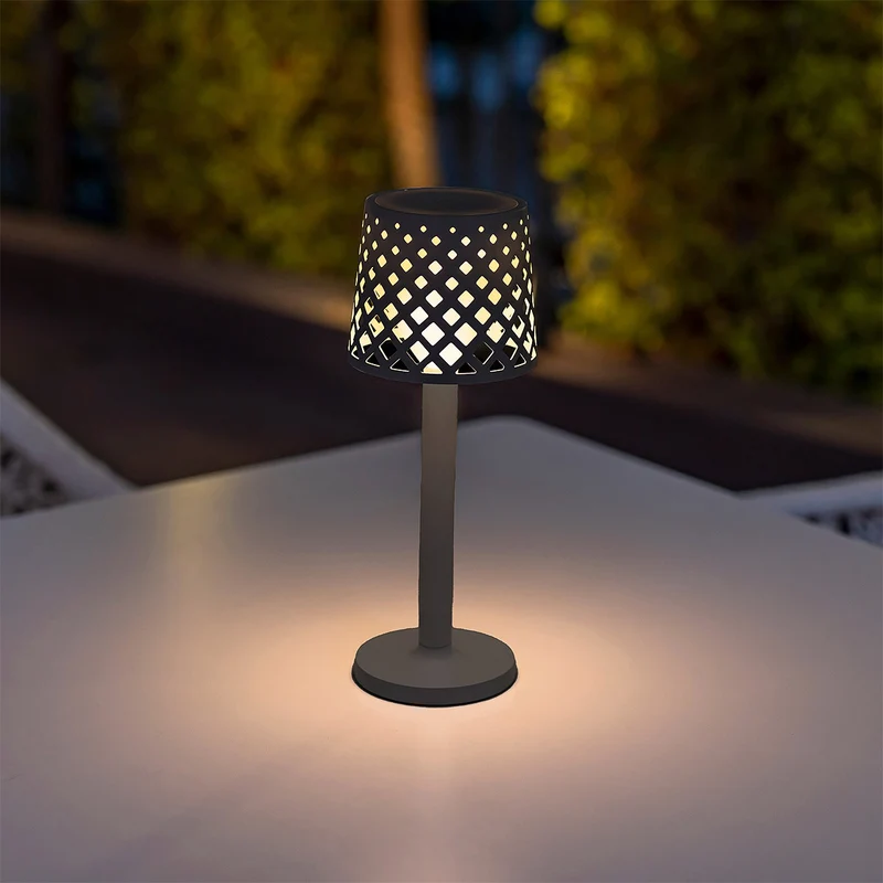 Lampada decorativa a batteria LAMPADA DA TAVOLO GRETITA ANTRACITE