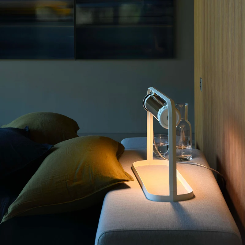 ASTRUP - Lampe à poser étanche IP44 en acier et verre, style industriel